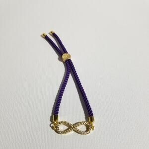Infinity purple adjustable sliding bracelet